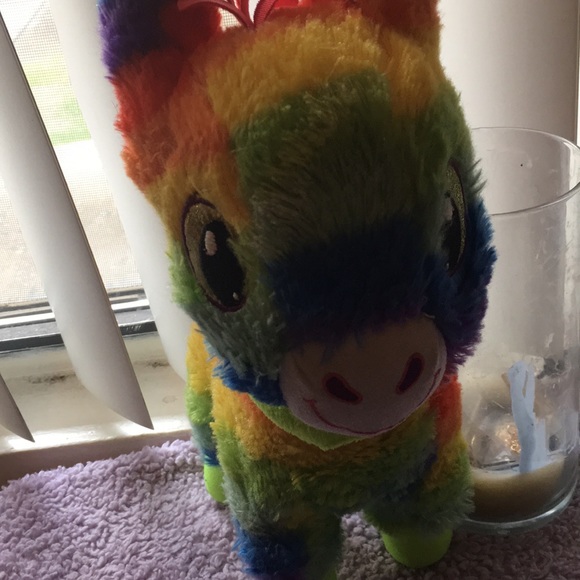 Rainbow stuffed llama